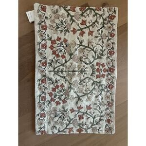 New Zea Embroidered Floral Lumbar Throw Pillow 16" x 26" Warm Multi